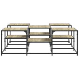Berkfield Home Decorative Coffee Table Sonoma Oak 121x121x40 cm Engineered Wood in Light Tan - Size: 121 x 121 x 40 cm - thumbnail 6