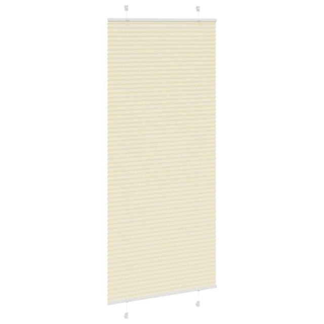 Berkfield Home Pleated Blind Cream 90x200 cm Fabric Width 89.4 cm Polyester - image 1
