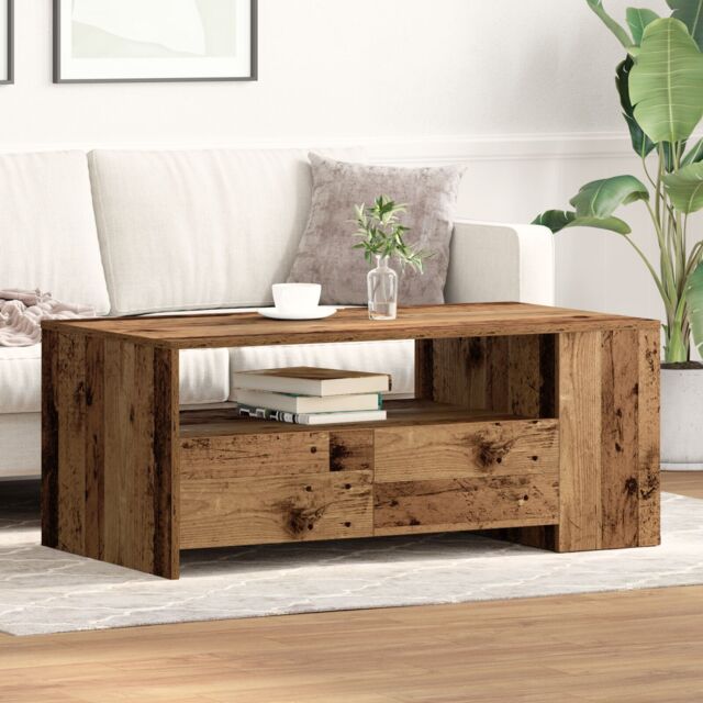 Berkfield Home Coffee Table Old Wood 102x55x43, 5 cm Engineered Wood in Brown - image 1