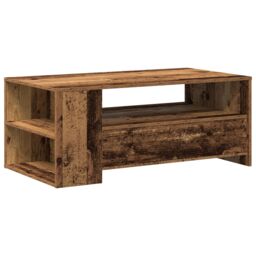 Berkfield Home Coffee Table Old Wood 102x55x43, 5 cm Engineered Wood in Brown - thumbnail 6