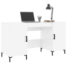 Berkfield Home Elegant Desk High Gloss White 140x50x75 cm Engineered Wood - Size: 140 x 50 x 75 cm - thumbnail 1