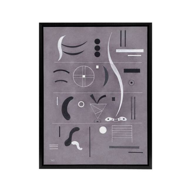 "Artery8 Four Parts Abstract Watercolour Kandinsky Framed Canvas Wall Art Print in Grey - Size: W12"" x H16""" - image 1