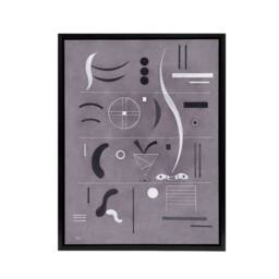 "Artery8 Four Parts Abstract Watercolour Kandinsky Framed Canvas Wall Art Print in Grey - Size: W12"" x H16""" - thumbnail 1