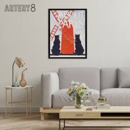"Artery8 About Paris Travel Book Cover Framed Canvas Wall Art Print Penfield in Red - Size: W12"" x H16""" - thumbnail 3