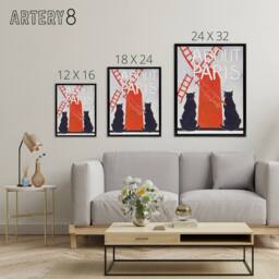 "Artery8 About Paris Travel Book Cover Framed Canvas Wall Art Print Penfield in Red - Size: W12"" x H16""" - thumbnail 4