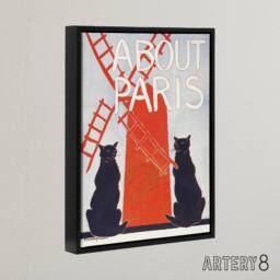 "Artery8 About Paris Travel Book Cover Framed Canvas Wall Art Print Penfield in Red - Size: W12"" x H16""" - thumbnail 2