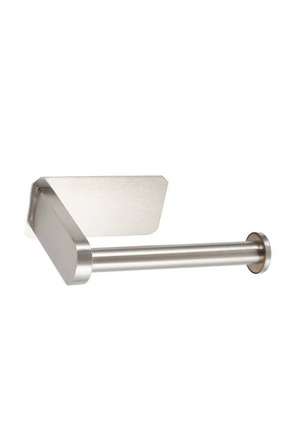 Living and Home Self-Adhesive Stainless Steel Toilet Roll Holder in Silver - image 1