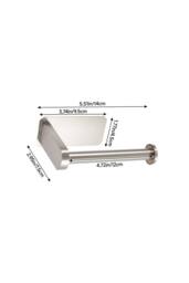 Living and Home Self-Adhesive Stainless Steel Toilet Roll Holder in Silver - thumbnail 2