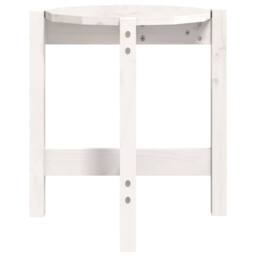 Berkfield Home Beautiful Coffee Table White Ã˜ 42.5x45 cm Solid Wood Pine - thumbnail 6