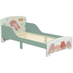 ZONEKIZ Toddler Bed Frame, Kids Bedroom Furniture for Ages 3-6 Years in Green - thumbnail 2