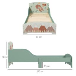 ZONEKIZ Toddler Bed Frame, Kids Bedroom Furniture for Ages 3-6 Years in Green - thumbnail 3