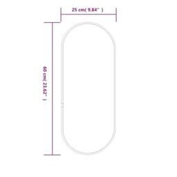 Berkfield Home Wall Mirror Black 60x25 cm Oval - thumbnail 6