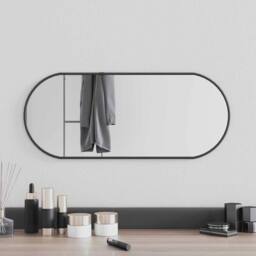 Berkfield Home Wall Mirror Black 60x25 cm Oval - thumbnail 2