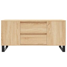 Berkfield Home Coffee Table Sonoma Oak 102x44.5x50 cm Engineered Wood in Brown - thumbnail 5
