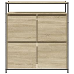 Berkfield Home Shoe Cabinet with 4 Flip-Drawers Sonoma Oak 100x34x112 cm in Brown - Size: 100 x 34 x 112 cm - thumbnail 6
