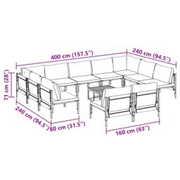 Berkfield Home Garden Sofa Set 12 pcs Anthracite Steel - thumbnail 9