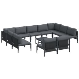 Berkfield Home Garden Sofa Set 12 pcs Anthracite Steel - thumbnail 2