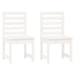 Berkfield Home Garden Chairs 2 pcs White 40.5x48x91.5 cm Solid Wood Pine - thumbnail 2