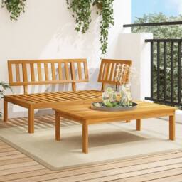 Berkfield Home Beautiful Garden Pallet Sofa Set 2 pcs Solid Wood Acacia in Brown - thumbnail 2