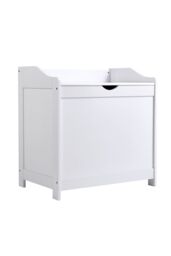 Living and Home White Wooden Lifting Top Toy Storage Box Large Capacity Storage Chest - thumbnail 3