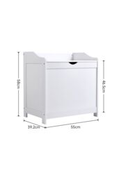 Living and Home White Wooden Lifting Top Toy Storage Box Large Capacity Storage Chest - thumbnail 6