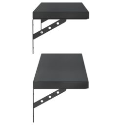 Berkfield Home Wall Shelves 2 pcs 100x23.5 cm Black Stainless Steel - thumbnail 6