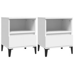 Berkfield Home Bedside Cabinets 2 pcs White 40x35x50 cm - Size: 40 x 35 x 50 cm - thumbnail 2