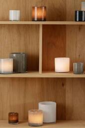 Blomus Saga Lantern Candle Holder Medium - Mourning Dove in Grey - thumbnail 2