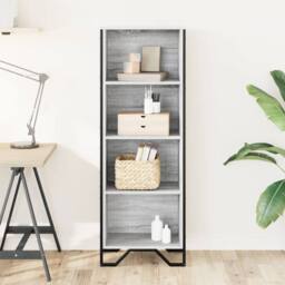 Berkfield Home Bookcase Grey Sonoma 50x31x137.5 cm Engineered Wood - thumbnail 3