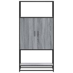 Berkfield Home Highboard Grey Sonoma 68x35x139 cm Engineered Wood & Metal - Size: 68 x 35 x 139 cm - thumbnail 4