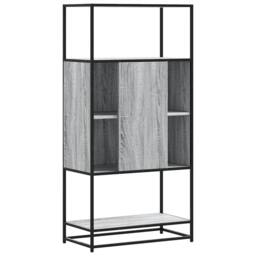 Berkfield Home Highboard Grey Sonoma 68x35x139 cm Engineered Wood & Metal - Size: 68 x 35 x 139 cm - thumbnail 6