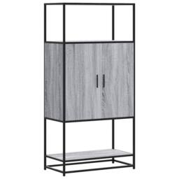 Berkfield Home Highboard Grey Sonoma 68x35x139 cm Engineered Wood & Metal - Size: 68 x 35 x 139 cm - thumbnail 2