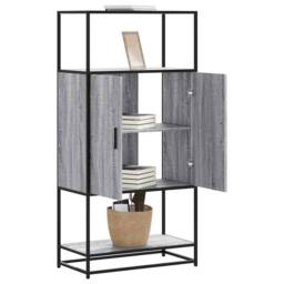 Berkfield Home Highboard Grey Sonoma 68x35x139 cm Engineered Wood & Metal - Size: 68 x 35 x 139 cm - thumbnail 1