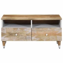 Berkfield Home Coffee Table 80x54x40 cm Solid Wood Mango in Brown - Size: 80 x 54 x 40 cm - thumbnail 2
