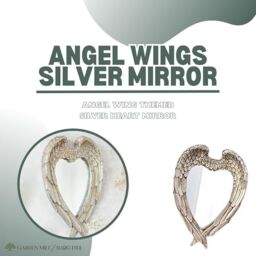 Marco Paul Feather Heart Small Wall Mirror Hanging Mirror Abstract Mirror in Silver - thumbnail 3