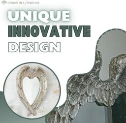 Marco Paul Feather Heart Small Wall Mirror Hanging Mirror Abstract Mirror in Silver - thumbnail 4