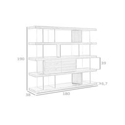 Angel Cerda Walnut Veneer Bookcase with Tempered Glass Sides in Brown - thumbnail 7