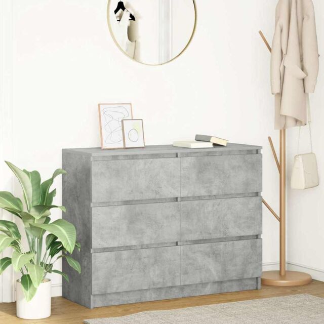 Berkfield Home Sideboard Concrete Grey 100x35x76 cm Engineered Wood - Size: 100 x 35 x 76 cm - image 1