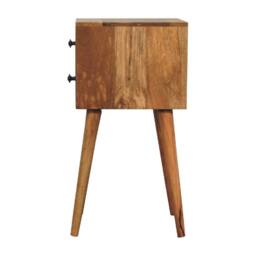 Direct Wicker Solid Wood Mini Oak-ish Bedside, 2 Drawers in Brown - Size: 1 Pack - thumbnail 5