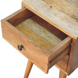 Direct Wicker Solid Wood Mini Oak-ish Bedside, 2 Drawers in Brown - Size: 1 Pack - thumbnail 4