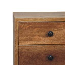 Direct Wicker Solid Wood Mini Oak-ish Bedside, 2 Drawers in Brown - Size: 1 Pack - thumbnail 2