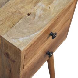 Direct Wicker Solid Wood Mini Oak-ish Bedside, 2 Drawers in Brown - Size: 1 Pack - thumbnail 3