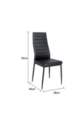 Living and Home 4pcs Armless Faux Leather Upholstered High Back Dining Chairs in Black - thumbnail 2