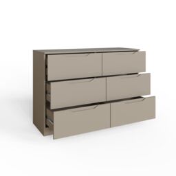 FWStyle Luno Chest Of Drawers 6 Drawer Putty Deep Design Sideboard in Beige - thumbnail 4