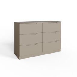 FWStyle Luno Chest Of Drawers 6 Drawer Putty Deep Design Sideboard in Beige - thumbnail 2