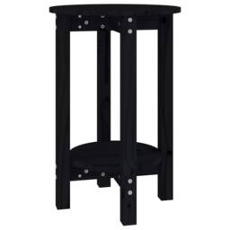 Berkfield Home Coffee Table Black Ã˜ 40x60 cm Solid Wood Pine - thumbnail 1