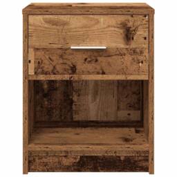 Berkfield Home Durable Bedside Cabinets 2 pcs with Drawer Old Wood 40x34x50 cm in Brown - Size: 40 x 34 x 50 cm - thumbnail 4