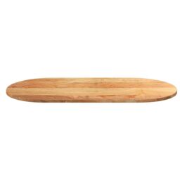 Berkfield Home Table Top Light Brown 120x60x2 cm Solid Wood Oak Oval in Grey - Size: 120 x 60 x 2 cm - thumbnail 5