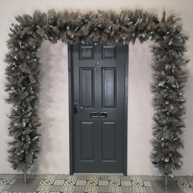 Samuel Alexander Premier Indoor 7.5ft Silver Christmas Wrapped PVC Branches Tree Arch With 1070 Tips - image 1