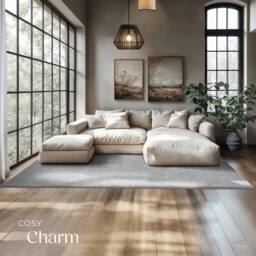 tectake Rug Zonelle 140 X 200 Cm - Grey - Size: 140 cm x 200 cm - thumbnail 3